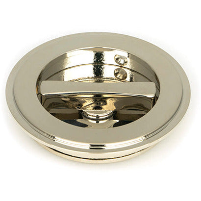 From The Anvil - 75mm Art Deco Round Pull - Privacy Set - Polished Nickel - 50165 - Choice Handles