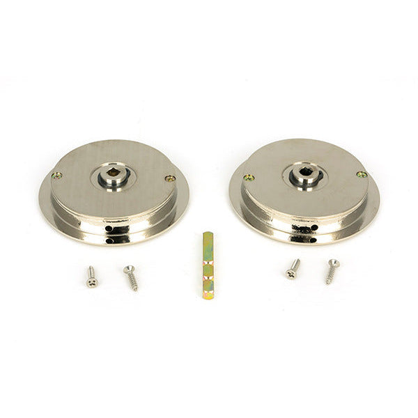 From The Anvil - 75mm Art Deco Round Pull - Privacy Set - Polished Nickel - 50165 - Choice Handles