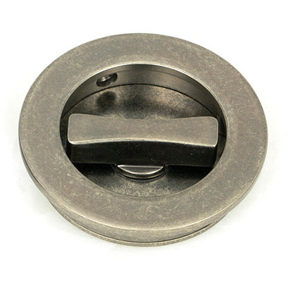 From The Anvil - 60mm Plain Round Pull - Privacy Set - Pewter Patina - 50184 - Choice Handles