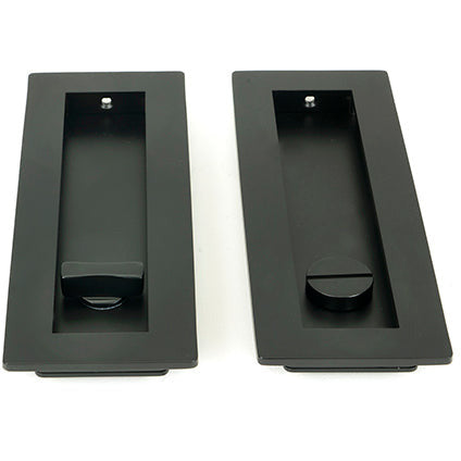 From The Anvil - 175mm Plain Rectangular Pull - Privacy Set - Matt Black - 50212 - Choice Handles