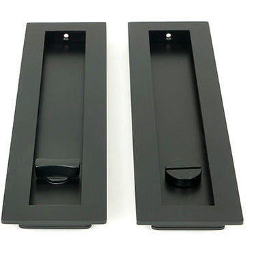 From The Anvil - 250mm Plain Rectangular Pull - Privacy Set - Matt Black - 50213 - Choice Handles