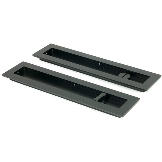 From The Anvil - 250mm Plain Rectangular Pull - Privacy Set - Matt Black - 50213 - Choice Handles