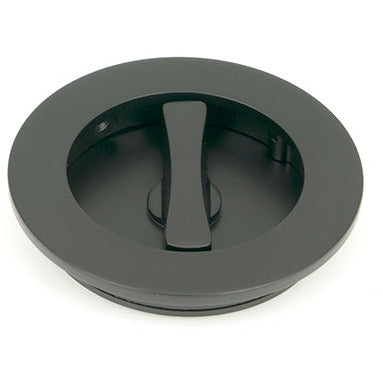 From The Anvil - 75mm Plain Round Pull - Privacy Set - Matt Black - 50221 - Choice Handles