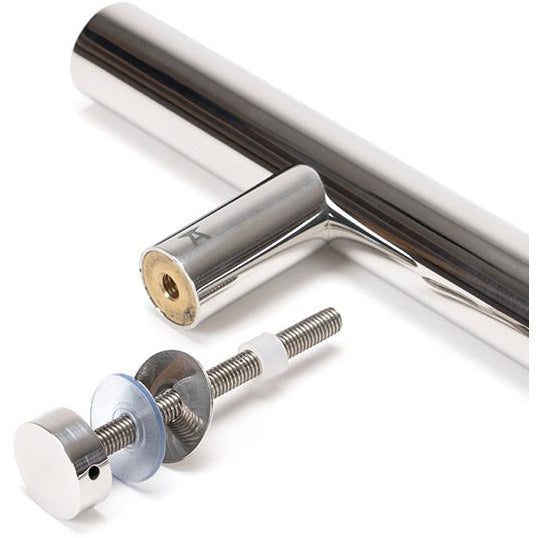 From The Anvil - 0.9m T Bar Handle Bolt Fix 32mm Diameter - Polished Marine SS (316) - 50243 - Choice Handles