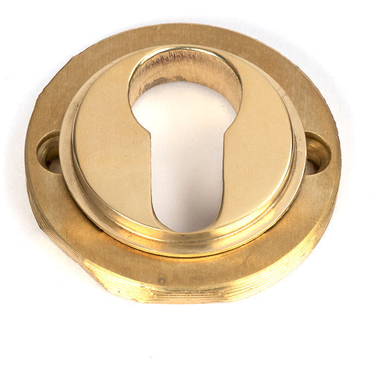 From The Anvil - Round Euro Escutcheon (Beehive) - Polished Brass - 50594 - Choice Handles