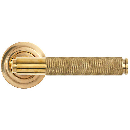 From The Anvil - Brompton Lever on Rose Set (Art Deco) - Unsprung - Polished Brass - 50608 - Choice Handles