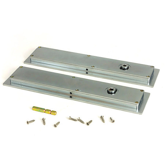 From The Anvil - 250mm Plain Rectangular Pull - Privacy Set - Satin Chrome - 50643 - Choice Handles