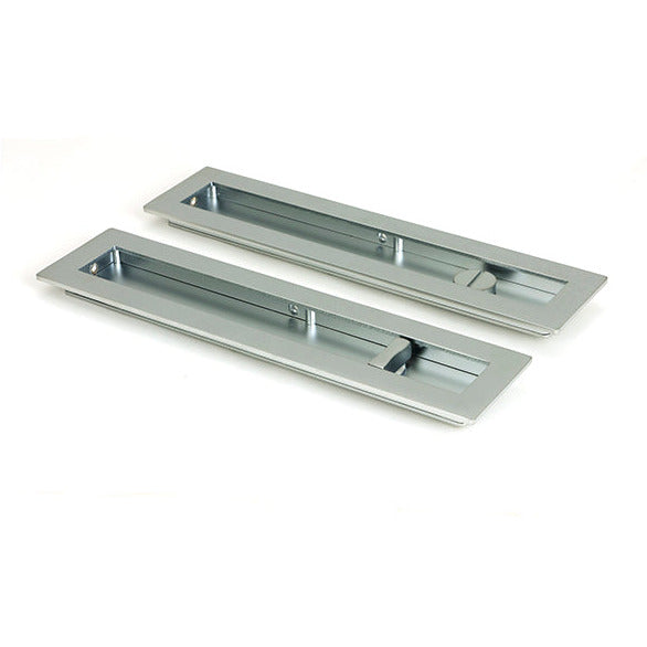 From The Anvil - 250mm Plain Rectangular Pull - Privacy Set - Satin Chrome - 50643 - Choice Handles