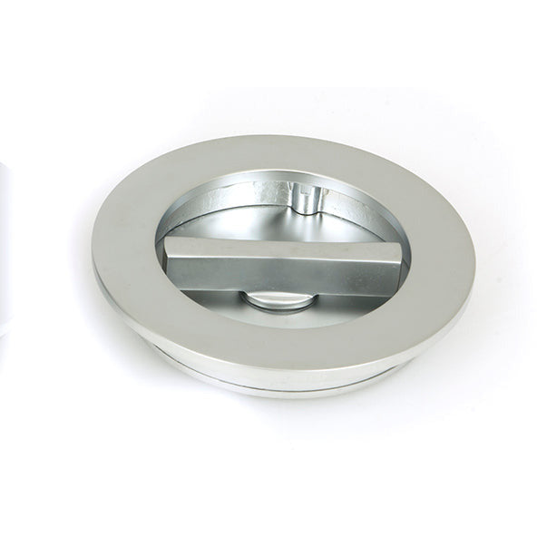 From The Anvil - 75mm Plain Round Pull - Privacy Set - Satin Chrome - 50651 - Choice Handles