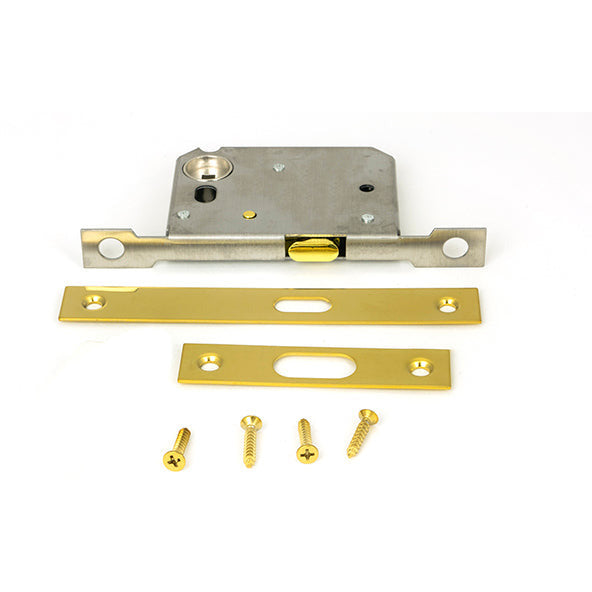 From The Anvil - 50mm Sliding Door Lock - PVD Brass - 50661 - Choice Handles