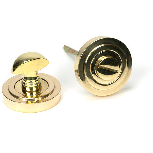 From The Anvil - Round Thumbturn Set (Art Deco) - Polished Brass - 50751 - Choice Handles