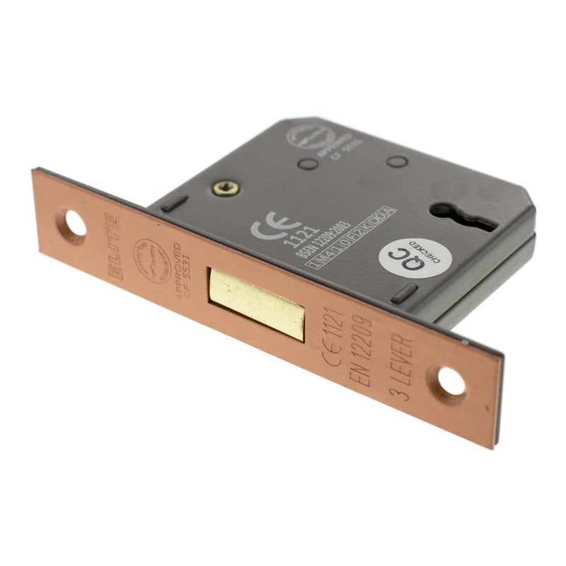 Atlantic 3 Lever Key Deadlock [CE] 2.5" 63mm - Urban Satin Copper - ALKDEAD3LK25USC - Choice Handles