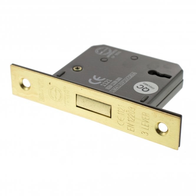 Atlantic 3 Lever Key Deadlock [CE] 2.5" 63mm - Satin Brass - ALKDEAD3LK25SB - Choice Handles