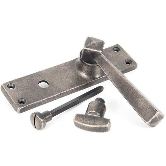 From The Anvil - Straight Lever Bathroom Set - Antique Pewter - 73117 - Choice Handles