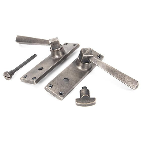 From The Anvil - Straight Lever Bathroom Set - Antique Pewter - 73117 - Choice Handles