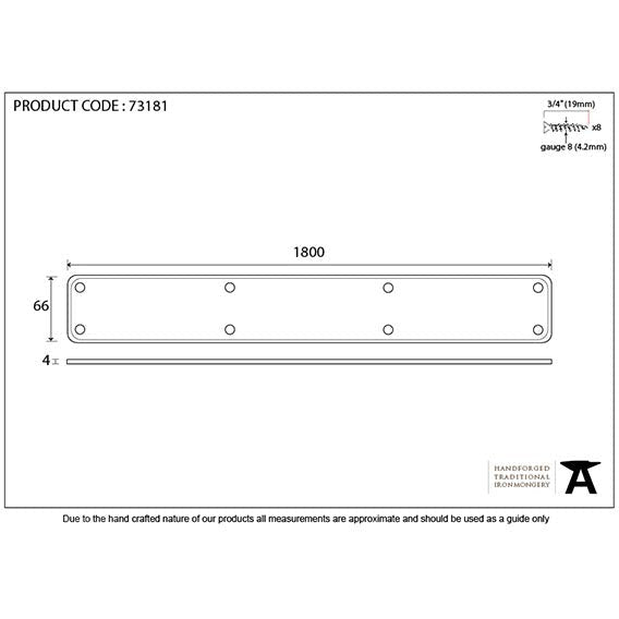 From The Anvil - 1800mm Plain Fingerplate - Black - 73181 - Choice Handles