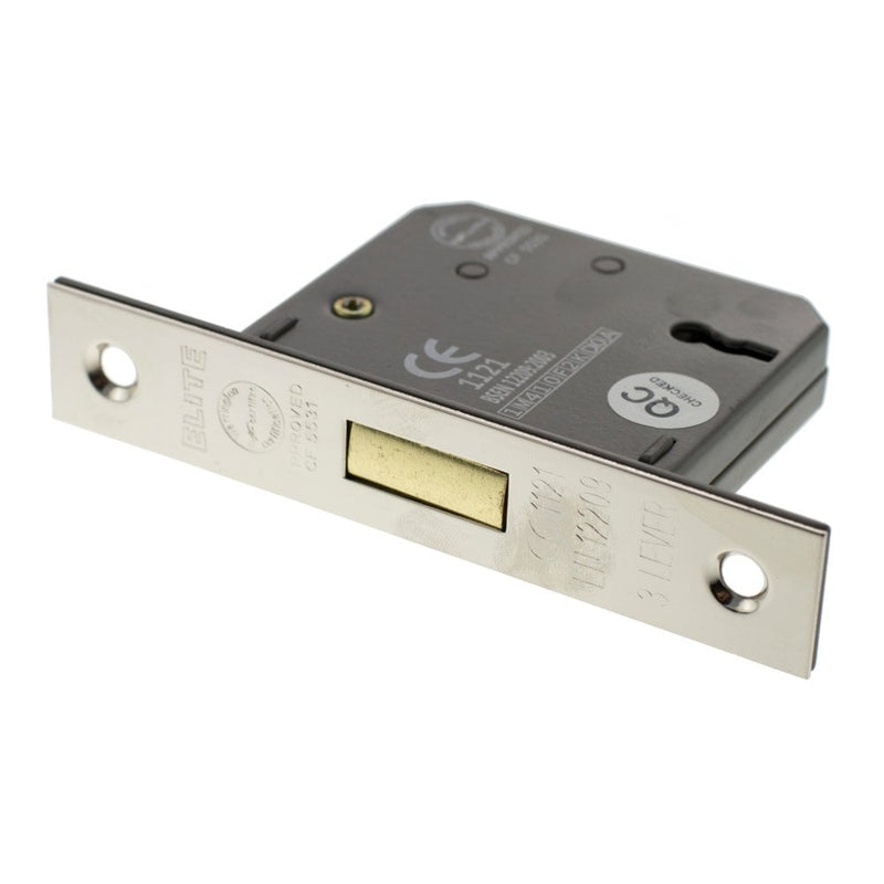 Atlantic 3 Lever Key Deadlock [CE] 3" 76mm - Polished Nickel - ALKDEAD3LK3PN - Choice Handles