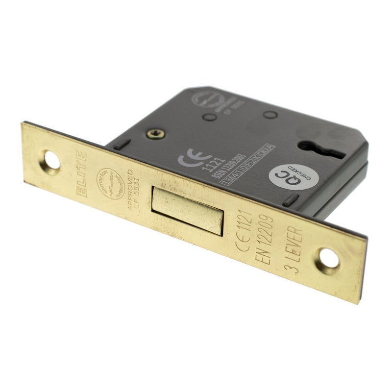 Atlantic 3 Lever Key Deadlock [CE] 3" 76mm - Polished Brass - ALKDEAD3LK3PB - Choice Handles