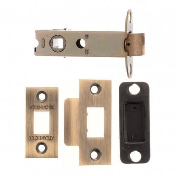 Atlantic Heavy Duty Bolt Through Tubular Latch  3" 76mm - Matt Antique Brass - AL3MAB - Choice Handles