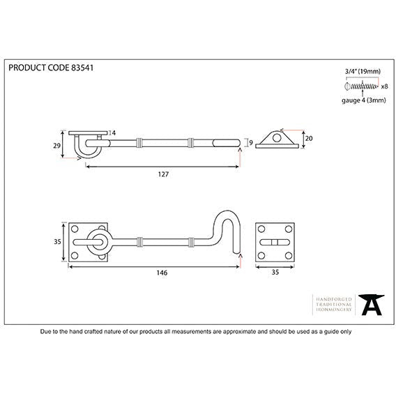 From The Anvil - 5" Cabin Hook - Natural Smooth - 83541 - Choice Handles