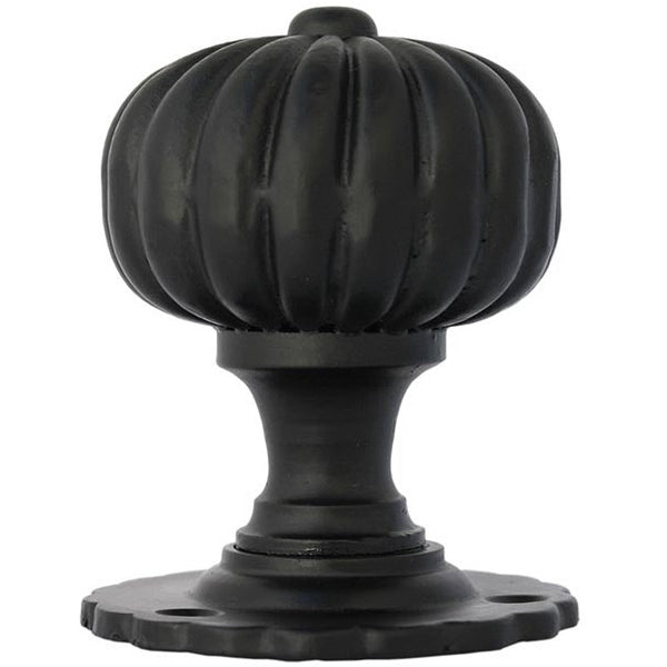 From The Anvil - Flower Mortice Knob Set - Black - 83560 - Choice Handles