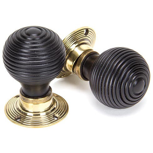 From The Anvil - Beehive Mortice/Rim Knob Set - Ebony - 83574 - Choice Handles