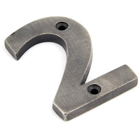 From The Anvil - Pewter Numeral 2 - Antique Pewter - 83732 - Choice Handles