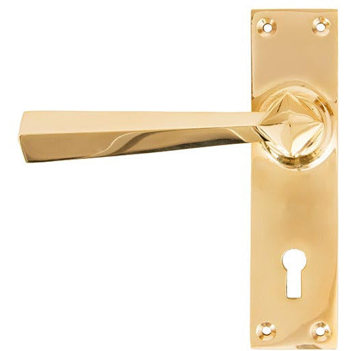 From The Anvil - Straight Lever Lock Set - Polished Brass - 83829 - Choice Handles