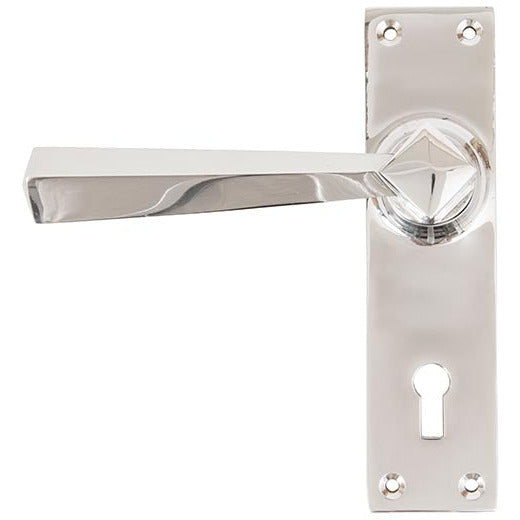 From The Anvil - Straight Lever Lock Set - Polished Chrome - 83830 - Choice Handles