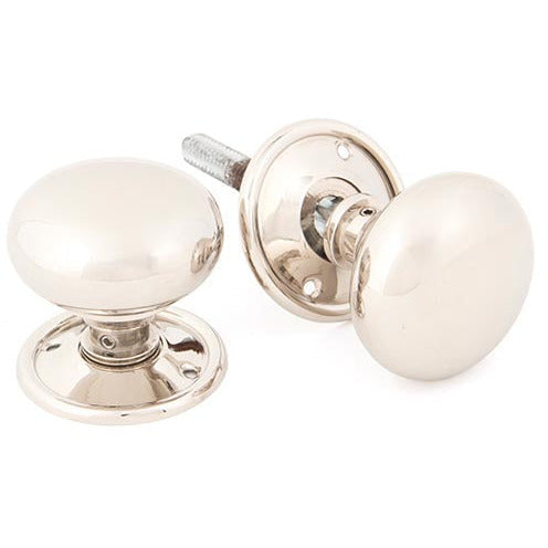 From The Anvil - Mushroom Mortice/Rim Knob Set - Polished Nickel - 83839 - Choice Handles