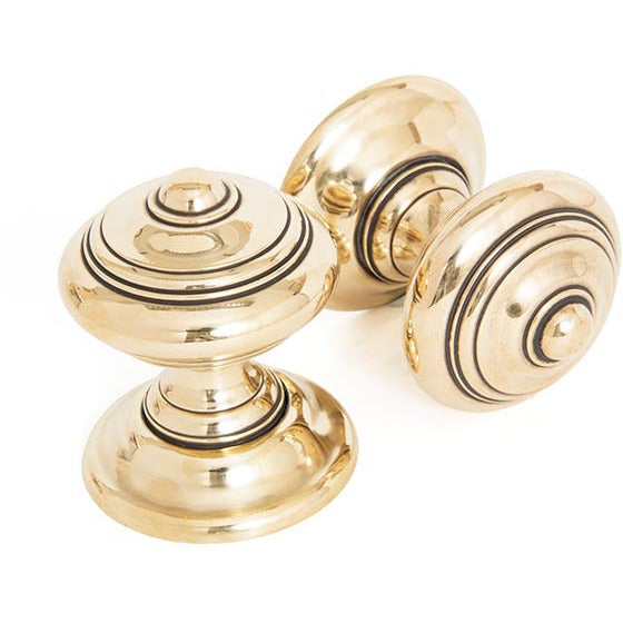 From The Anvil - Elmore Concealed Mortice Knob Set - Aged Brass - 83864 - Choice Handles