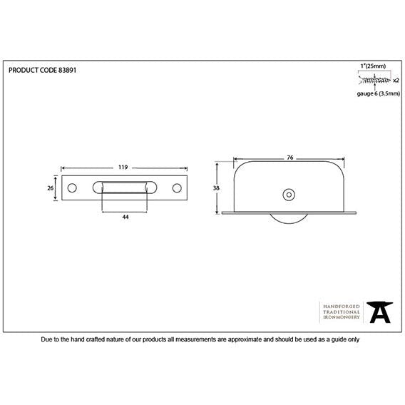 From The Anvil - Square Ended Sash Pulley 75kg - Beeswax - 83891 - Choice Handles