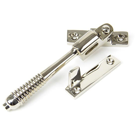 From The Anvil - Night-Vent Locking Reeded Fastener - Polished Nickel - 83912 - Choice Handles