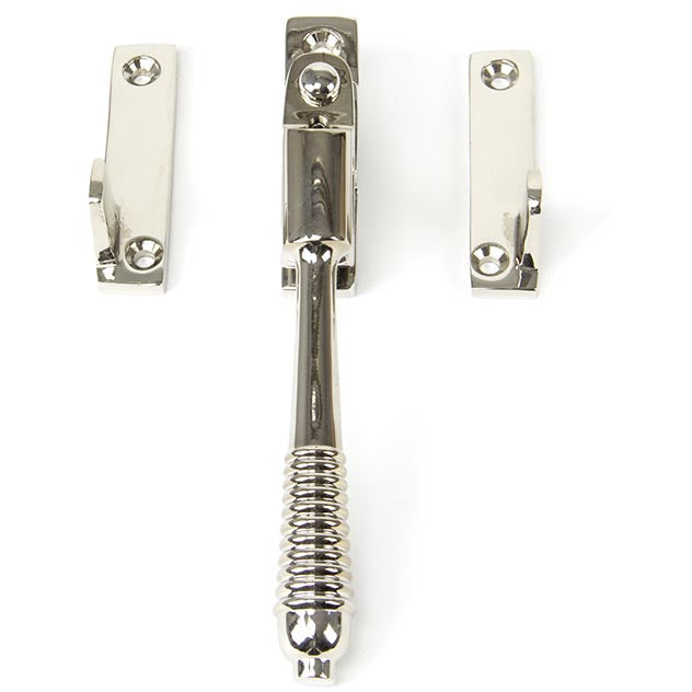 From The Anvil - Night-Vent Locking Reeded Fastener - Polished Nickel - 83912 - Choice Handles