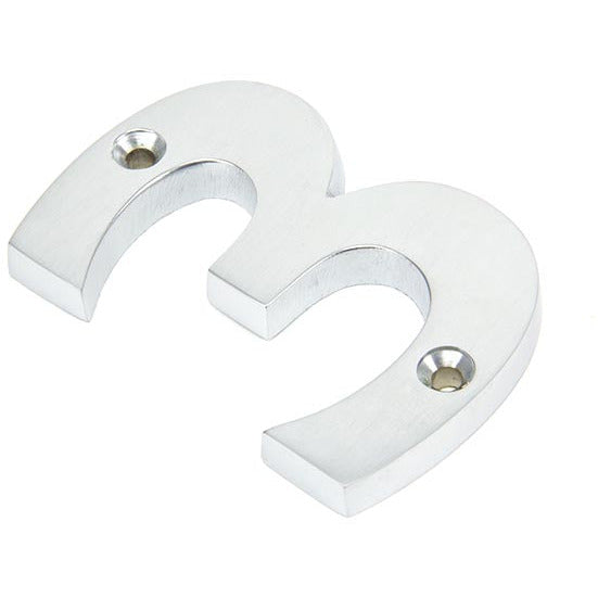 From The Anvil - Numeral 3 - Satin Chrome - 83923 - Choice Handles