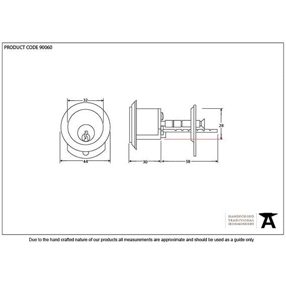 From The Anvil - Rim Cylinder KA - Black - 90060 - Choice Handles