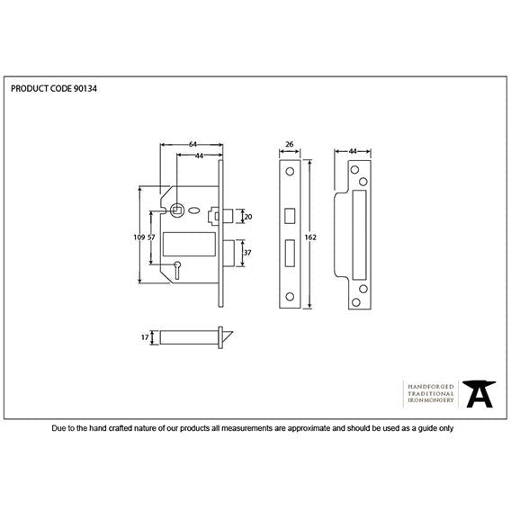 From The Anvil - 2 ½" 5 Lever BS Sashlock - Stainless Steel - 90134 - Choice Handles