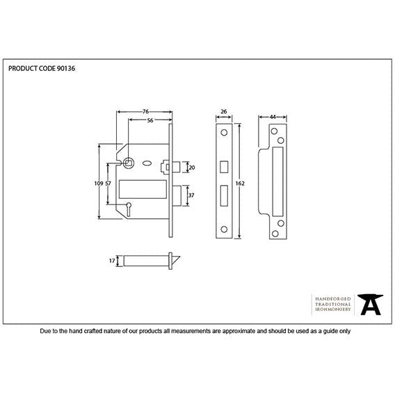 From The Anvil - 3" 5 Lever BS Sashlock - Stainless Steel - 90136 - Choice Handles