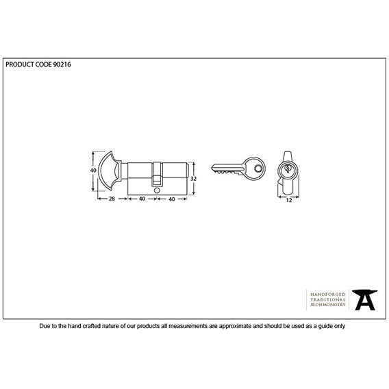 From The Anvil - 40/40 Cylinder/Thumbturn - Satin Chrome - 90216 - Choice Handles