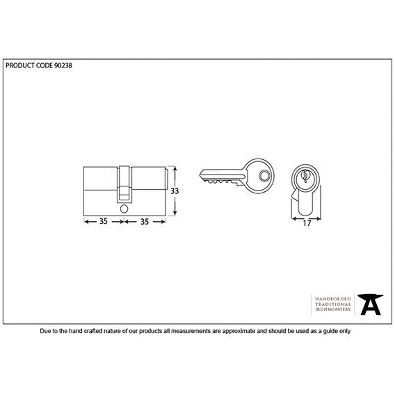 From The Anvil - 35/35 6pin Euro Cylinder KA - Black - 90238 - Choice Handles