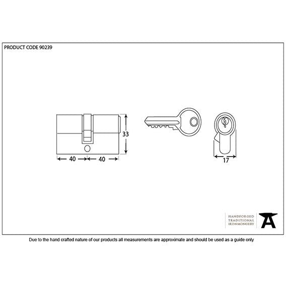 From The Anvil - 40/40 6pin Euro Cylinder KA - Black - 90239 - Choice Handles