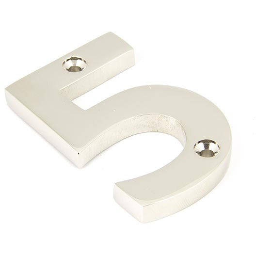 From The Anvil - Numeral 5 - Polished Nickel - 90315 - Choice Handles