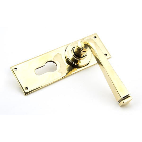 From The Anvil - Avon Lever Euro Lock Set - Aged Brass - 90370 - Choice Handles