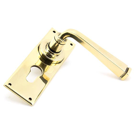 From The Anvil - Avon Lever Euro Lock Set - Aged Brass - 90370 - Choice Handles