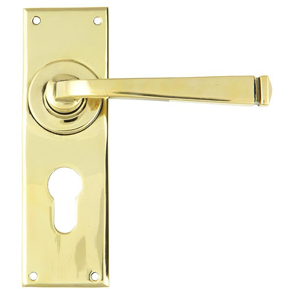 From The Anvil - Avon Lever Euro Lock Set - Aged Brass - 90370 - Choice Handles