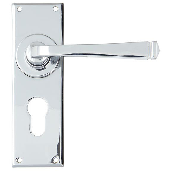 From The Anvil - Avon Lever Euro Lock Set - Polished Chrome - 90371 - Choice Handles