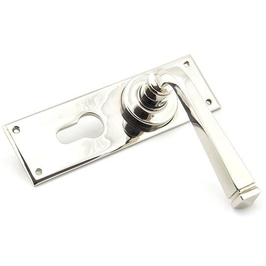 From The Anvil - Avon Lever Euro Lock Set - Polished Nickel - 90372 - Choice Handles