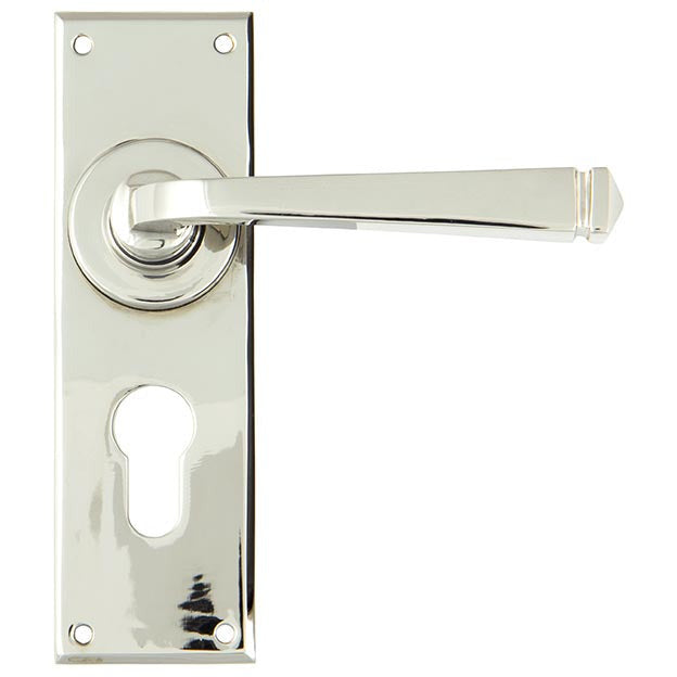 From The Anvil - Avon Lever Euro Lock Set - Polished Nickel - 90372 - Choice Handles