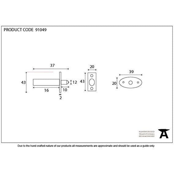 From The Anvil - Window Bolt - Black - 91049 - Choice Handles