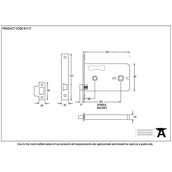 From The Anvil - 5" Horizontal Bathroom Lock - Black - 91117 - Choice Handles